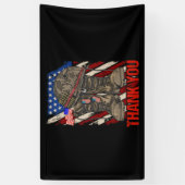 アメリカ愛国旗ありがとう 横断幕 (縦)