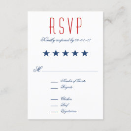 アメリカ愛国旗結婚式RSVP 出欠カード