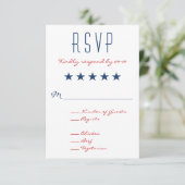 アメリカ愛国旗結婚式RSVP 2 出欠カード (スタンド正面)