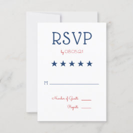アメリカ愛国旗結婚式RSVP 3 出欠カード