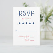 アメリカ愛国旗結婚式RSVP 3 出欠カード (スタンド正面)