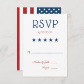 アメリカ愛国旗結婚式RSVP 3 出欠カード (正面/裏面)