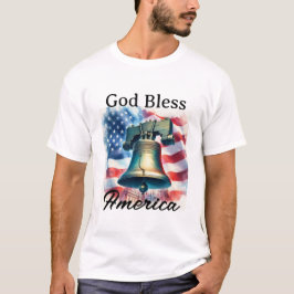 アメリカ愛国旗自由の鐘を祝福 Tシャツ