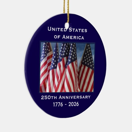 アメリカ愛国旗250周年記念 セラミックオーナメント (右)