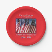アメリカ愛国旗250周年記念 ペーパープレート (正面)