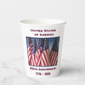 アメリカ愛国旗250周年記念 紙コップ (裏面)