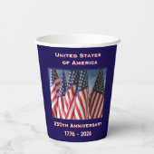 アメリカ愛国旗250周年記念 紙コップ (裏面)