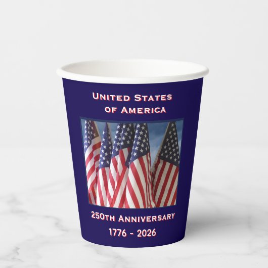 アメリカ愛国旗250周年記念 紙コップ (正面)