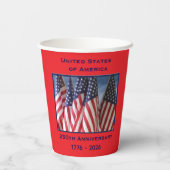 アメリカ愛国旗250周年記念 紙コップ (裏面)