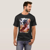 アメリカ愛国旗 牛が好き 私の国 米国 フラグ F Tシャツ (正面フル)