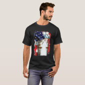 アメリカ愛国旗 4th 猫の鼻の上の蝶 tシャツ (正面フル)