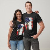 アメリカ愛国旗 4th 猫の鼻の上の蝶 tシャツ (ユニセックス)