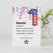 アメリカ愛国気球1歳の誕生日 招待状 (スタンド正面)