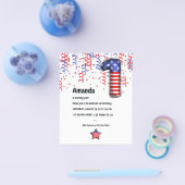 アメリカ愛国気球1st誕生日招待状 チラシ (シングル)