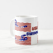 アメリカ愛国水泳 コーヒーマグカップ (正面左)