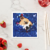 アメリカ愛国犬アメリカのピットブルテリア スタンダードカクテルナプキン (インサイチュ)