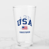 アメリカ愛国独立記念日アメリカ国旗 タンブラーグラス (正面)