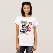 アメリカ愛国猫に王はいない Tシャツ (正面フル)