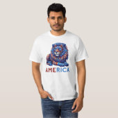 アメリカ愛国獅子 Tシャツ (正面フル)