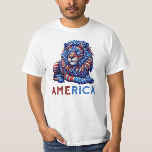 アメリカ愛国獅子 Tシャツ (正面)