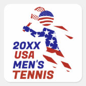 アメリカ愛国男子テニス スクエアシール (正面)