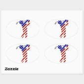 アメリカ愛国男性ゴルフ 楕円形シール (シート)