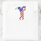 アメリカ愛国男性ゴルフ 楕円形シール (バッグ)