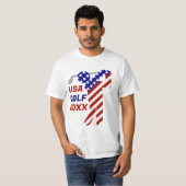 アメリカ愛国男性ゴルフ Tシャツ (正面フル)