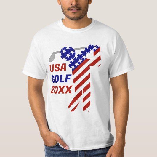 アメリカ愛国男性ゴルフ Tシャツ (正面)