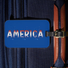 アメリカ愛国的きらめくワードアート ラゲッジタグ