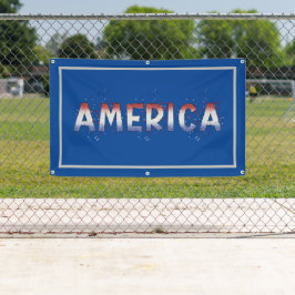 アメリカ愛国的きらめくワードアート 横断幕
