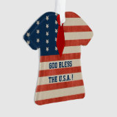 アメリカ愛国的で醜いセーターパーソナライズされた オーナメント (正面)