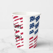 アメリカ愛国的なアメリカ国旗のタイル書道文字 紙コップ (左)