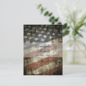 アメリカ愛国的なアメリカ国旗のヴィンテージ結婚式 招待状 (スタンド正面)