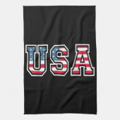 アメリカ愛国的なアメリカ国旗の女男性へ性キッズボーイ キッチンタオル (縦)