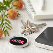 アメリカ愛国的なアメリカ国旗の女男性へ性キッズボーイ キーホルダー (側面)