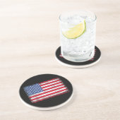 アメリカ愛国的なアメリカ国旗の女男性へ性キッズボーイ コースター (側面)