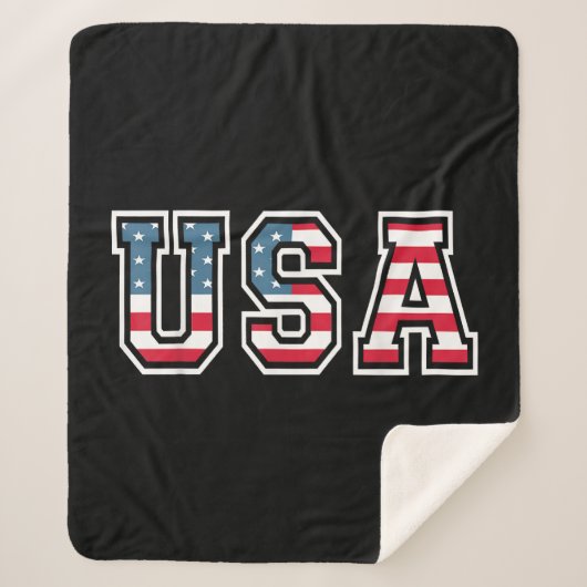 アメリカ愛国的なアメリカ国旗の女男性へ性キッズボーイ シェルパブランケット (正面)