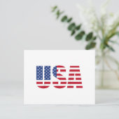 アメリカ愛国的なアメリカ国旗の女男性へ性キッズボーイ シーズンポストカード (スタンド正面)