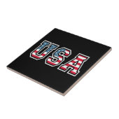 アメリカ愛国的なアメリカ国旗の女男性へ性キッズボーイ タイル (側面)