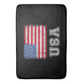 アメリカ愛国的なアメリカ国旗の女男性へ性キッズボーイ バスマット (正面縦)