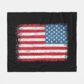 アメリカ愛国的なアメリカ国旗の女男性へ性キッズボーイ フリースブランケット (正面(横))