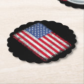 アメリカ愛国的なアメリカ国旗の女男性へ性キッズボーイ ペーパーコースター (アングル)