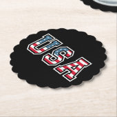 アメリカ愛国的なアメリカ国旗の女男性へ性キッズボーイ ペーパーコースター (アングル)