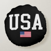 アメリカ愛国的なアメリカ国旗の女男性へ性キッズボーイ ラウンドクッション (裏面)