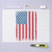 アメリカ愛国的なアメリカ国旗の女男性へ性キッズボーイ 薄葉紙 (クラフト)