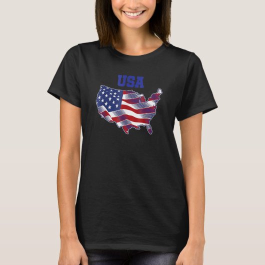 アメリカ愛国的なアメリカ国旗の女男性へ性キッズボーイ Tシャツ (正面)