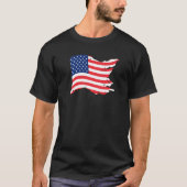 アメリカ愛国的なアメリカ国旗の女男性へ性キッズボーイ Tシャツ (正面)