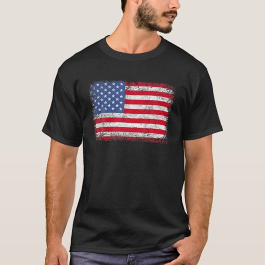 アメリカ愛国的なアメリカ国旗の女男性へ性キッズボーイ Tシャツ (正面)