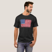 アメリカ愛国的なアメリカ国旗の女男性へ性キッズボーイ Tシャツ (正面フル)